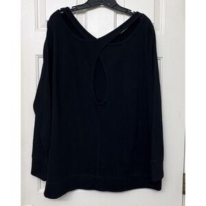 Old Navy Active Black Open Cross Back Long Sleeve Sweatshirt Plus 2XL Yoga Gym